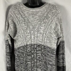 Old Navy Black Gray And White Cable Knit Sweater Dress Size L